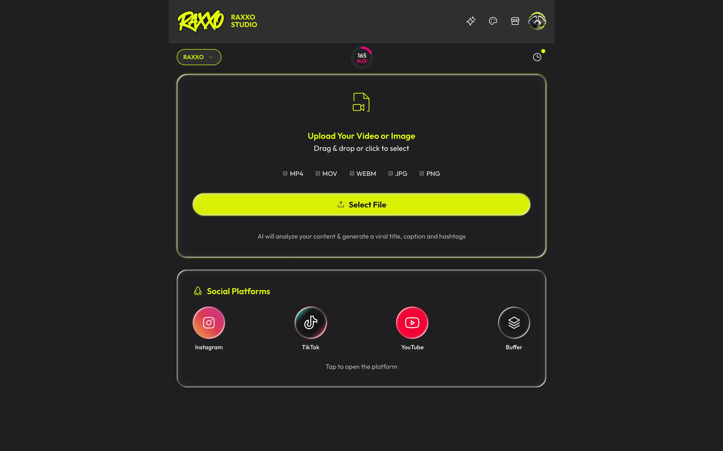 Multi-platform export feature
